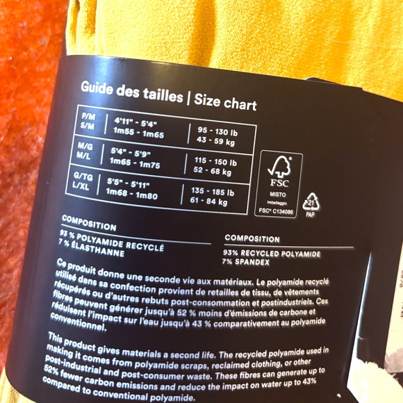 Golden yellow solid essential tights made in Italy NWT - Picture 5 of 6